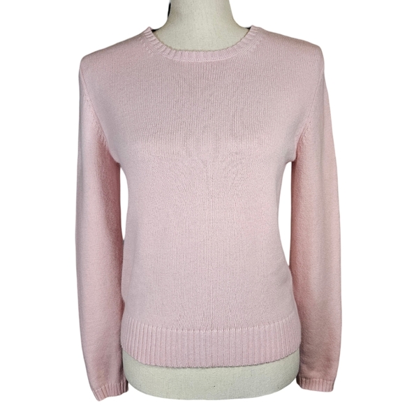 Eddie Bauer Angora/Cotton Blend Sweater, Light Pink, Medium - Picture 1 of 15